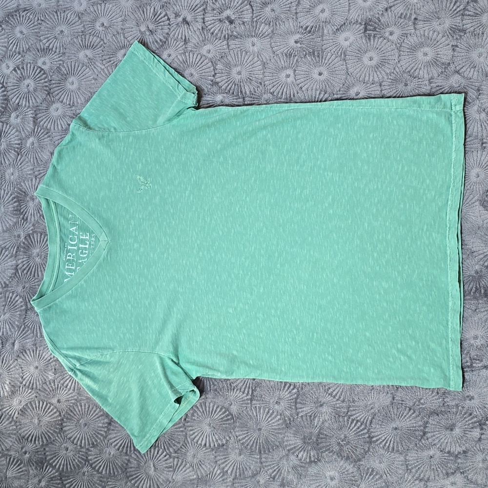 Men's Light Green American Eagle V-Neck T-Shirt